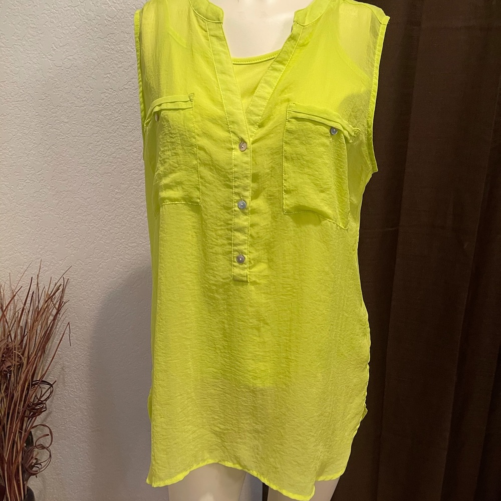 APT. 9 Green Sheer Blouse with Cami